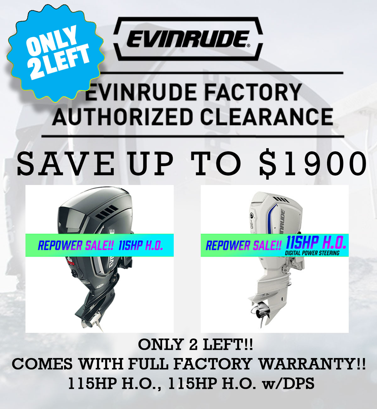 Evinrude Factory Authorized Clearance